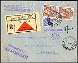 Lettera manoscritti raccomandati  contrassegno 1958